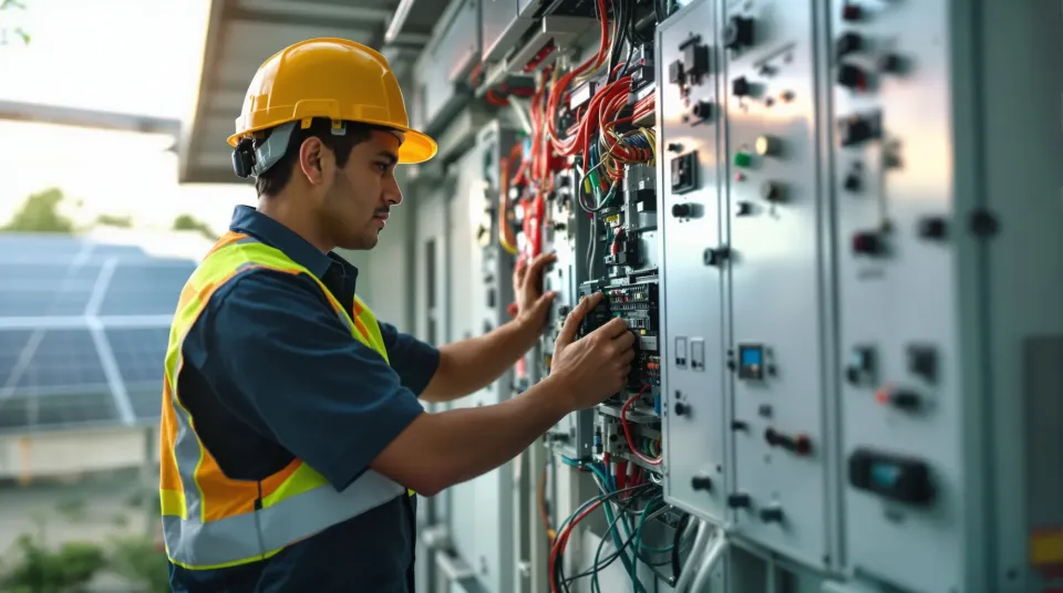 Pekerjaan panel listrik dan rectifier
