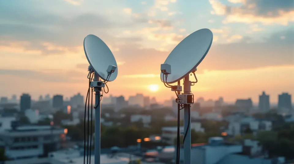 Radio IP point-to-point di atap gedung